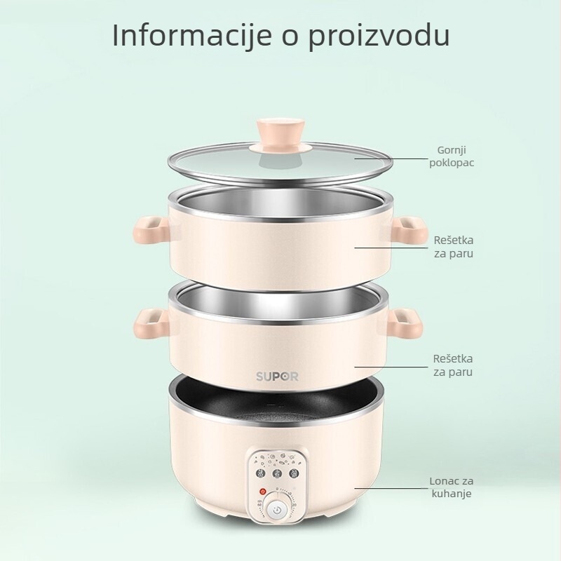 Supor 11L električni parni lonac, dvostruki sloj, s neprijanjajućim premazom, model ZN26YK18