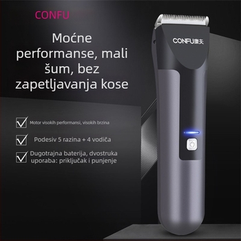 Conff KF-T123 Električni uređaj za šišanje kose s keramičkom oštricom, dvostruko napajanje (punjenje ili priključak), vodootporan i periv, univerzalna uporaba