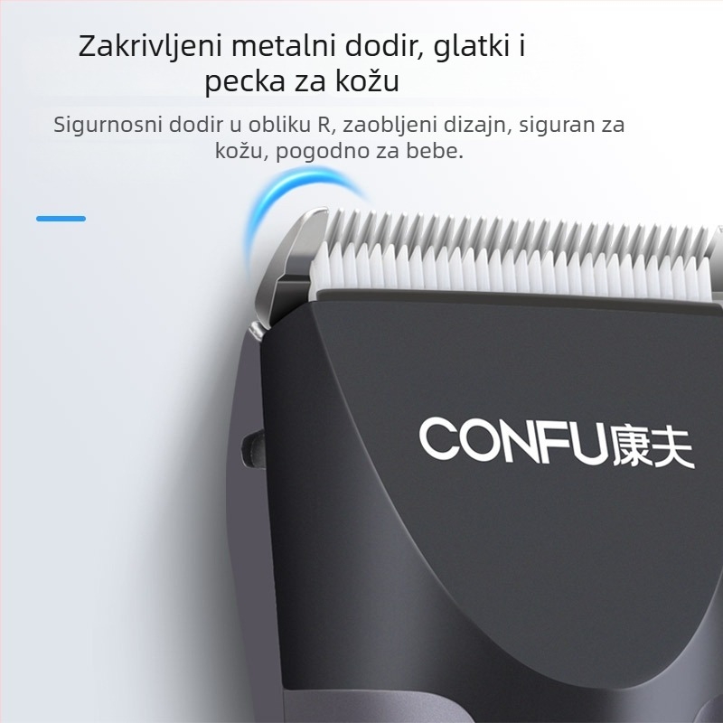 Conff KF-T123 Električni uređaj za šišanje kose s keramičkom oštricom, dvostruko napajanje (punjenje ili priključak), vodootporan i periv, univerzalna uporaba