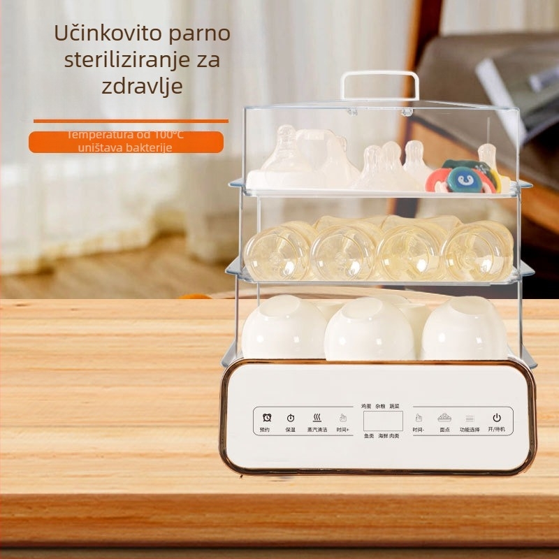 Električni parni lonac s trostrukim slojem, kapacitet 24 L, dodirno upravljanje, 800 W, 220 V/50 Hz