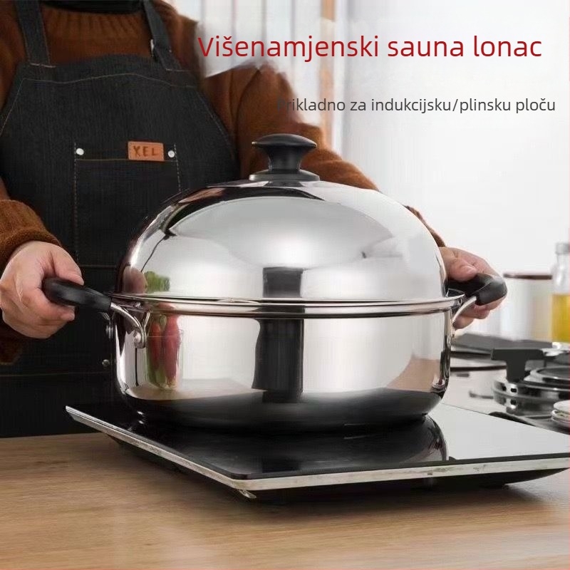Lonac za paru, 201 nehrđajućeg čelika, dizajn saune, kompatibilan s plinskim štednjakom i indukcijskim pločama