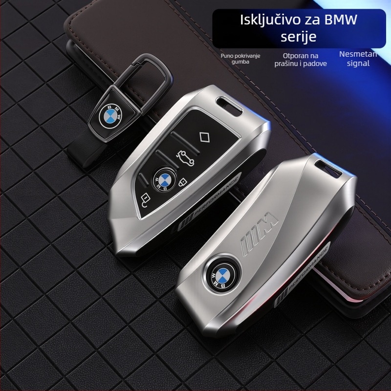 BMW kućište ključa od cinkove legure, kompatibilno s 5. serijom, 3. serijom (325Li), 530, X5, X3, X2, X6, X7 – vrhunska kvaliteta
