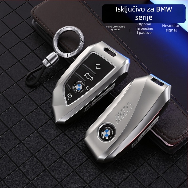 BMW kućište ključa od cinkove legure, kompatibilno s 5. serijom, 3. serijom (325Li), 530, X5, X3, X2, X6, X7 – vrhunska kvaliteta