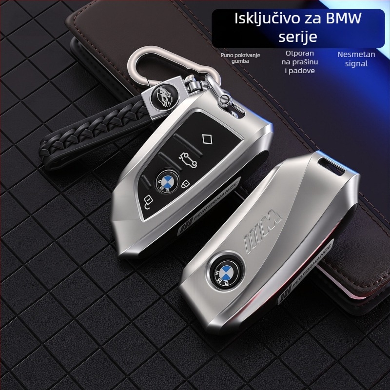 BMW kućište ključa od cinkove legure, kompatibilno s 5. serijom, 3. serijom (325Li), 530, X5, X3, X2, X6, X7 – vrhunska kvaliteta