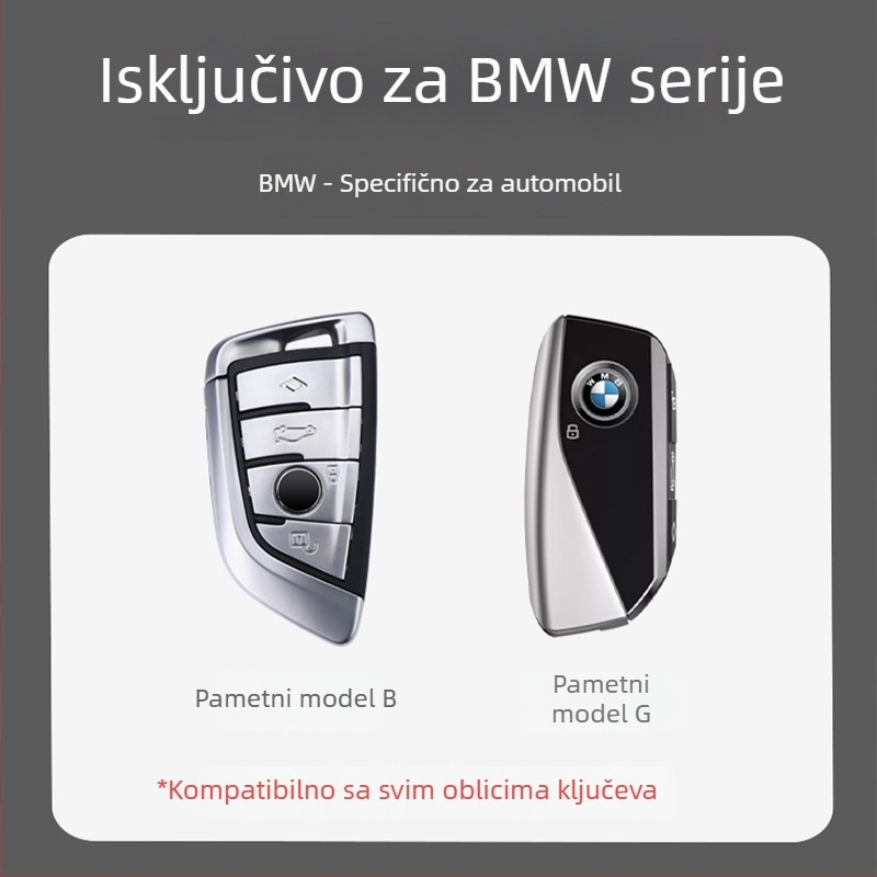 BMW kućište ključa od cinkove legure, kompatibilno s 5. serijom, 3. serijom (325Li), 530, X5, X3, X2, X6, X7 – vrhunska kvaliteta