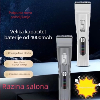MUCATI profesionalni električni šišač za kosu za salon – tih rad ispod 36 dB, četkasti motor, oštrice od nehrđajućeg čelika, ugrađena baterija, odvojiva oštrica za pranje pod vodom