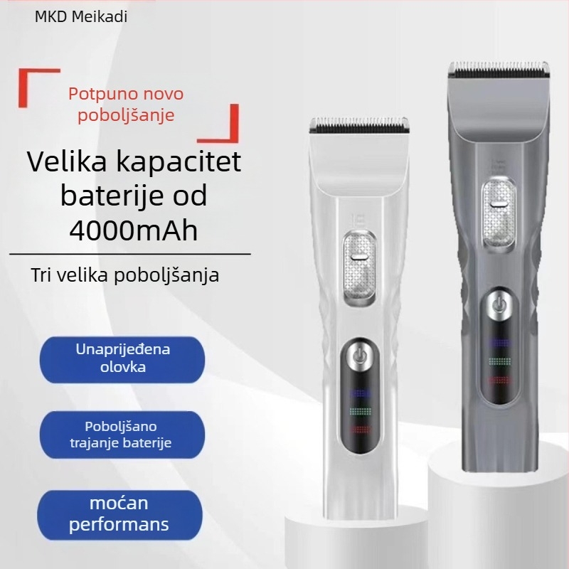 MUCATI profesionalni električni šišač za kosu za salon – tih rad ispod 36 dB, četkasti motor, oštrice od nehrđajućeg čelika, ugrađena baterija, odvojiva oštrica za pranje pod vodom