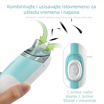 Automatski dječji makazice za kosu – USB punjive, dvostruka napaja, vodootporne, ugrađena baterija 500–800 mAh, buka 46–70 dB, vrijeme rada 0–1 h