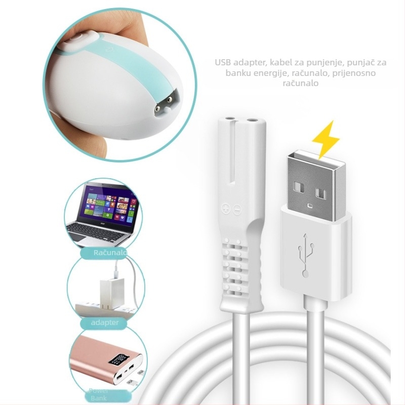 Automatski dječji makazice za kosu – USB punjive, dvostruka napaja, vodootporne, ugrađena baterija 500–800 mAh, buka 46–70 dB, vrijeme rada 0–1 h
