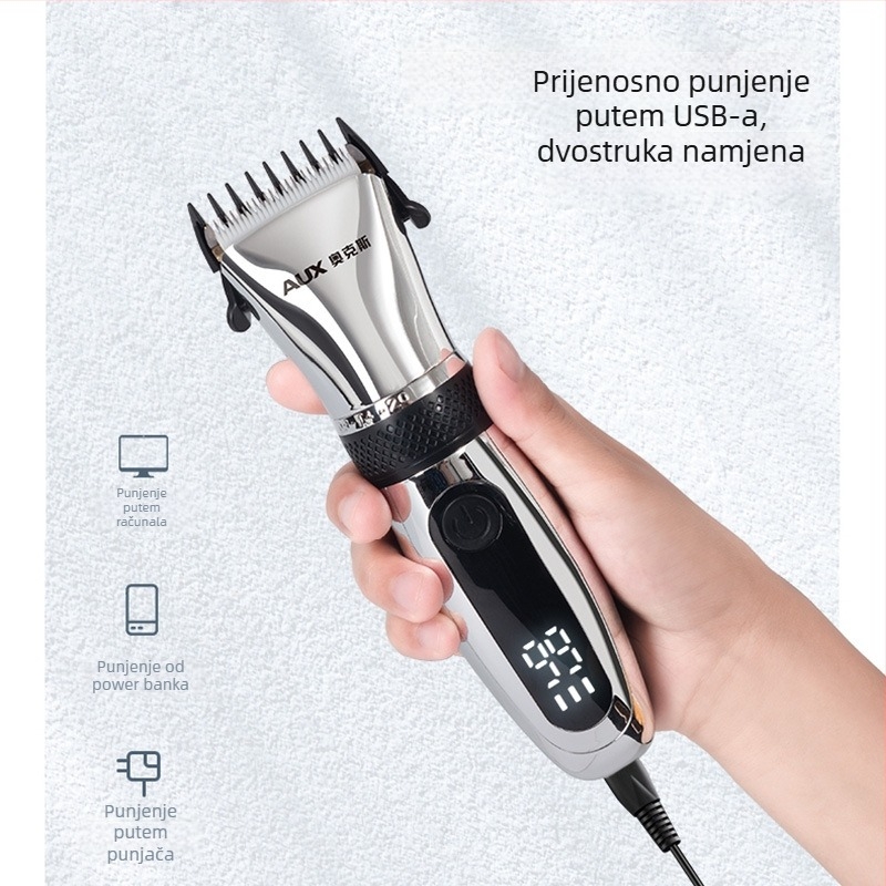 Električna mašinica za kosu S9, četkasti motor, keramički oštrica, ugrađena baterija 1000-1200 mAh, vrijeme rada 1-3 sati