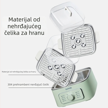 Trovrstni električni parni lonac ZN23FK930, kapacitet 8–10 L, unutarnja posuda od 304 nehrđajućeg čelika, 1000 W, mehaničko upravljanje