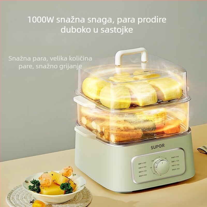 Trovrstni električni parni lonac ZN23FK930, kapacitet 8–10 L, unutarnja posuda od 304 nehrđajućeg čelika, 1000 W, mehaničko upravljanje