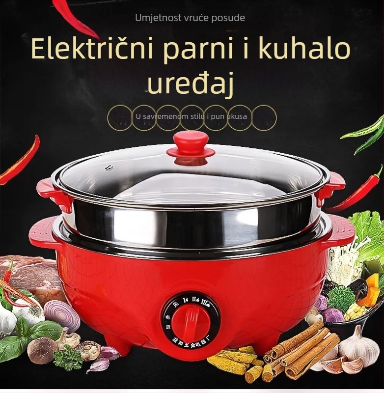 Električni parni lonac s dva sloja, 600W, kapacitet <6 L, nehrđajuća unutarnja posuda, pogodan za 6+ osoba, marka Liyou