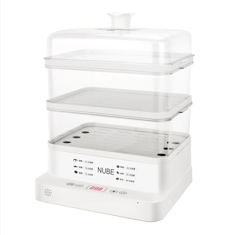 Električna parna kuhalo velikog kapaciteta, 3+ sloja, 10 L i više, gumbno upravljanje, unutarnji tank od PC-a, pogodno za 2–3 osobe