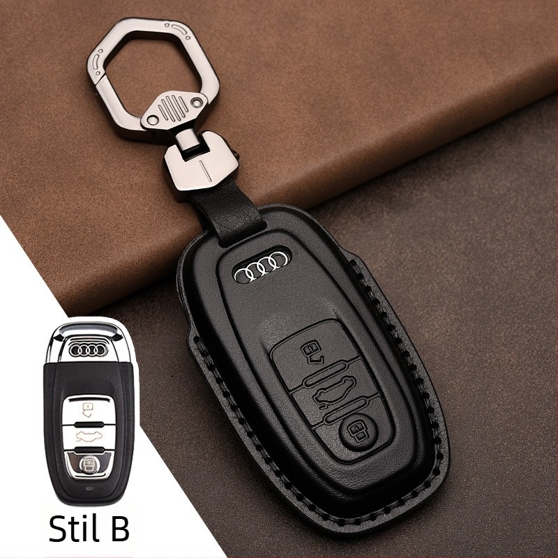 Kućište ključa automobila od vrhunske kravlje kože za Audi, koža toplopresovana, potpuno pokrivanje, poslovni stil, mogućnost prilagodbe