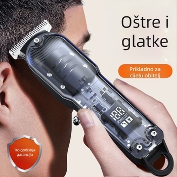 Električni trimer za glavu s titanijskim oštricom, bezčetkasti motor, 2-u-1 napajanje i automatsko čišćenje