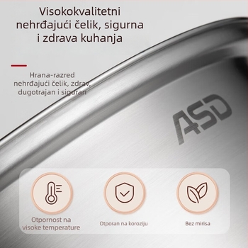 Asd parni kuhalo, 3-slojni debeli od nehrđajućeg čelika serije 400, kompatibilno sa svim pločama štednjaka