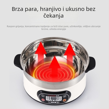 Električno parno kuhalo s nehrđajućim unutarnjim spremnikom, 1500 W, jednoslojni, za 4–5 osoba, zagrijavanje 6–10 minuta