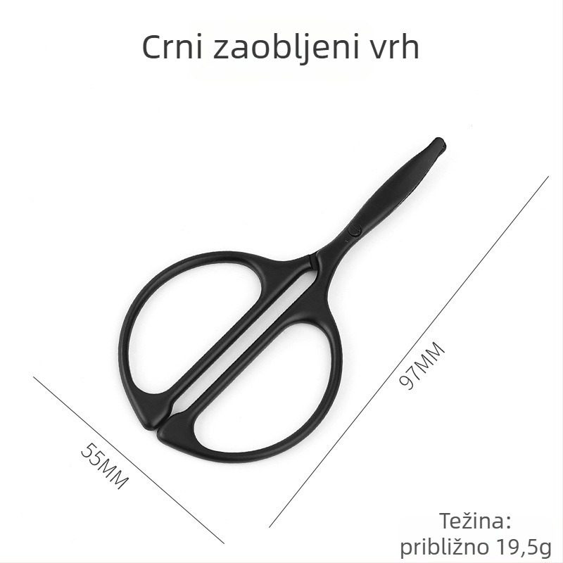 Set škarica od nehrđajućeg čelika s okruglim vrhom — trimer za nosne dlačice, škarice za obrve i kozmetičke škarice, ručni precizni alat