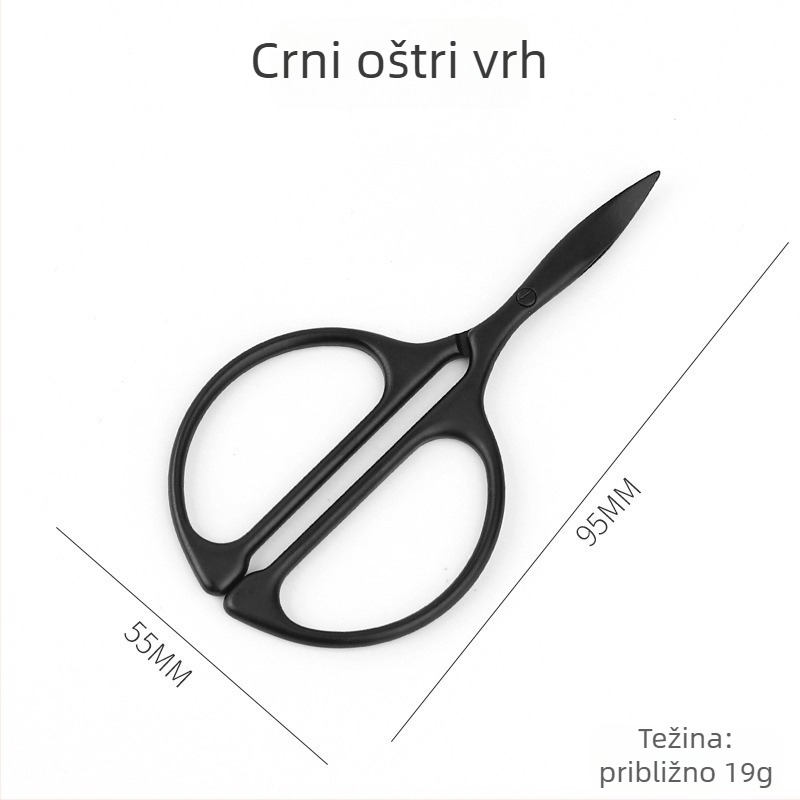 Set škarica od nehrđajućeg čelika s okruglim vrhom — trimer za nosne dlačice, škarice za obrve i kozmetičke škarice, ručni precizni alat