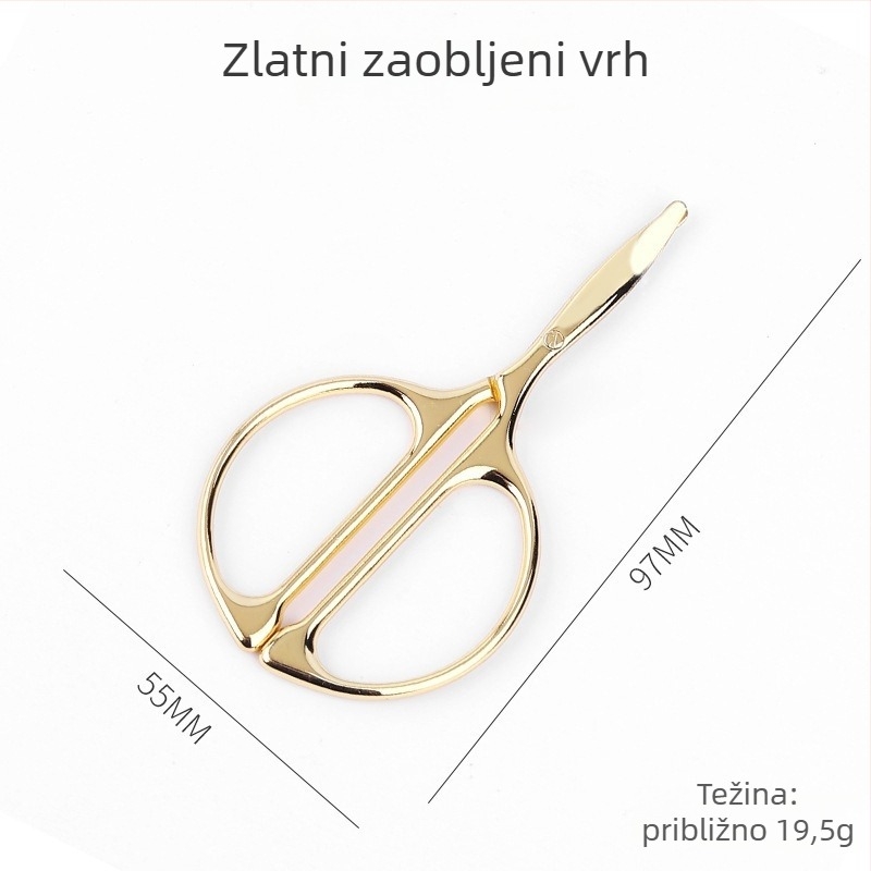 Set škarica od nehrđajućeg čelika s okruglim vrhom — trimer za nosne dlačice, škarice za obrve i kozmetičke škarice, ručni precizni alat