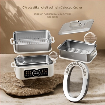 Trostruko električno parno kuhalo od nehrđajućeg čelika 304, kapacitet preko 10 l, mehaničko upravljanje, kuhanje na paru, kuhanje i dinstanje