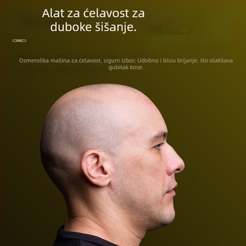 Električni brijač za ćelavu glavu, trajanje baterije 60+ minuta, dvostruko napajanje (punjenje/struja), četkasti motor, baterija 6000 mAh+ zamjenjiva