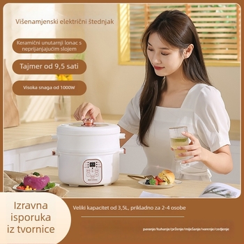 Električna lonac za dinstanje i kuhanje – 600 W, 1,8 L, za 1–2 porcije, funkcija protiv suhog sagorijevanja