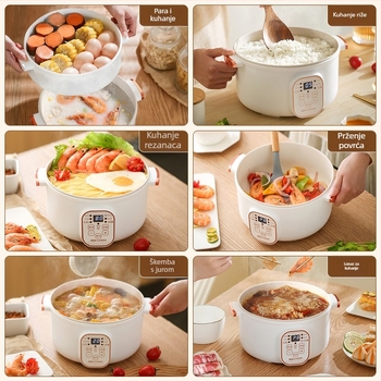 Električna lonac za dinstanje i kuhanje – 600 W, 1,8 L, za 1–2 porcije, funkcija protiv suhog sagorijevanja