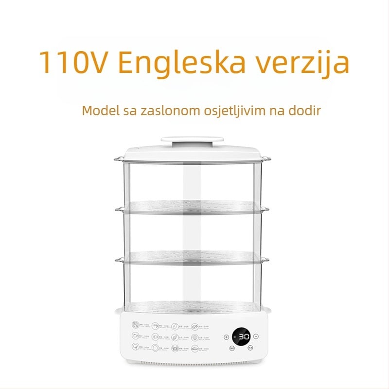 Električni parni kuhalo ZG-02, 12 L kapacitet, 3-etažna konstrukcija, 100-240 V, 900 W