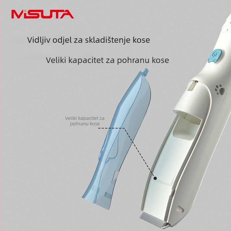 Misuta baby kosa za kosu – punjiva, 5W motor, automatsko usisavanje dlaka, tih rad, vodootporna, za bebe i odrasle