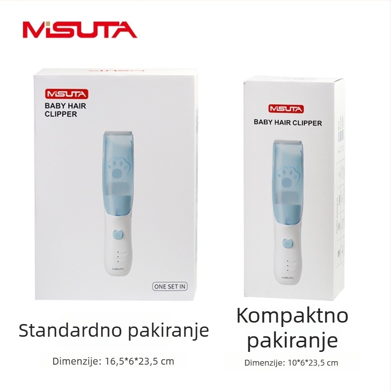 Misuta baby kosa za kosu – punjiva, 5W motor, automatsko usisavanje dlaka, tih rad, vodootporna, za bebe i odrasle