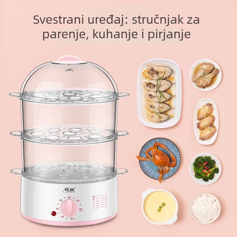 Električni parni kuhalo XB-EC18 sa dva sloja, kapacitet ispod 6 L, 350 W, 220 V