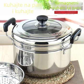 Meddo Dvostruki posuda za paru od nehrđajućeg čelika, s jednim dnom