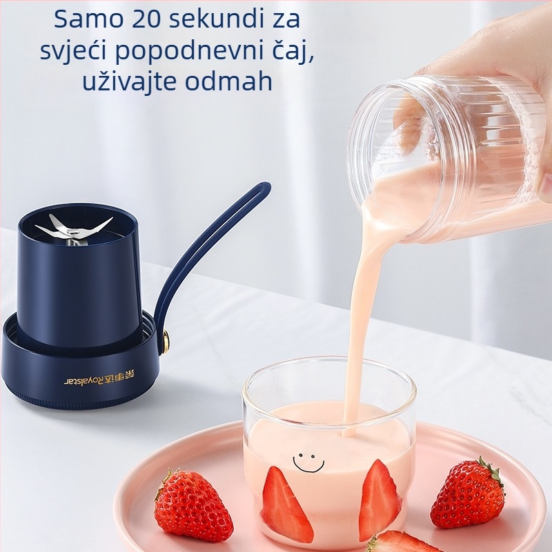 Prijenosna čaša za sok s bežičnim punjenjem, 200W, 18000 rpm, 5+ oštrica, kapacitet 401–600 ml