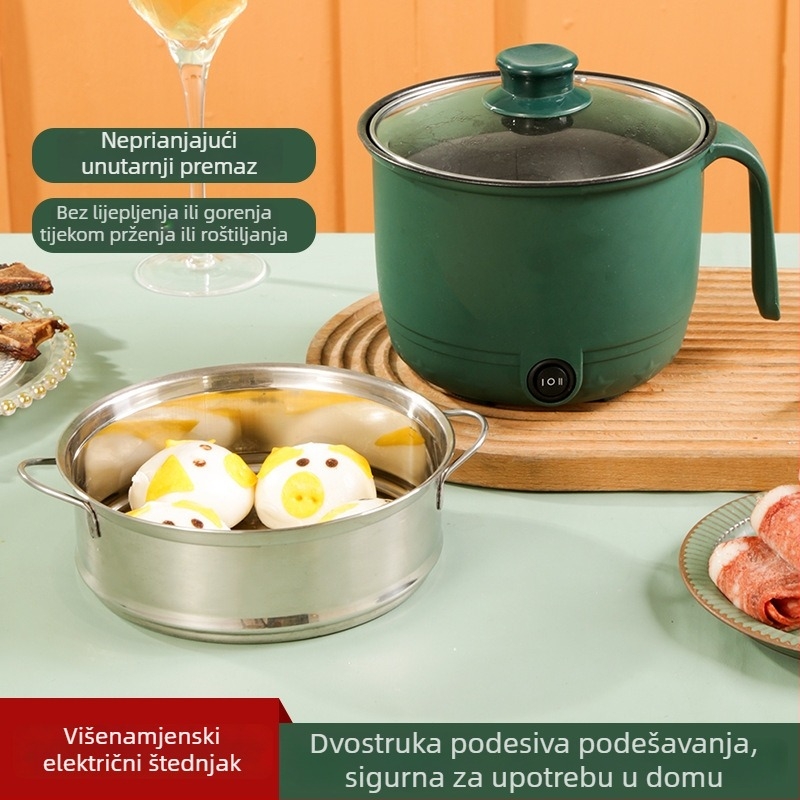 Višenamjenski električni lonac, neprelijevajući mini lonac za studentski dom, za 1–2 osobe, niska snaga