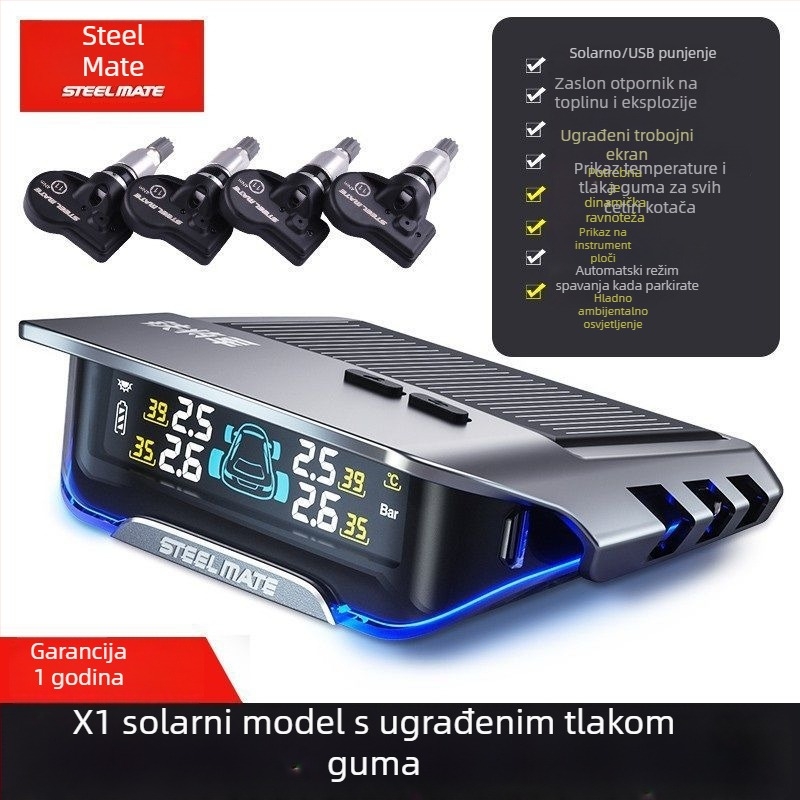 TPMS T630 Gen 5 za automobile i SUV-ove, Digitalni zaslon, Elektronički senzor, Visoka preciznost