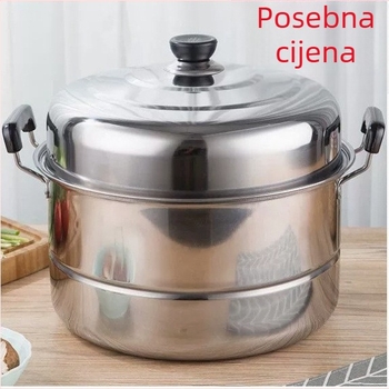 Parni lonac od 430 nehrđajućeg čelika, titanovo dno, više od 4 sloja, pogodno za plinski plamenik