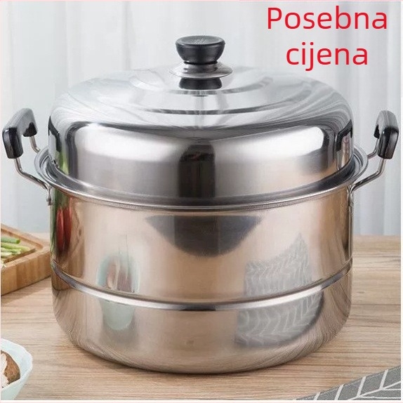 Parni lonac od 430 nehrđajućeg čelika, titanovo dno, više od 4 sloja, pogodno za plinski plamenik