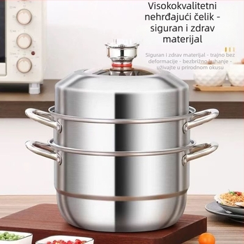 Parni lonac sa tri sloja od 304 nehrđajućeg čelika za indukcijske ploče
