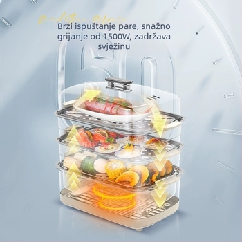 Električni kućni parni aparat s 3 sloja, kapacitet 10 L+, 1500 W, 220 V, dodirno upravljanje