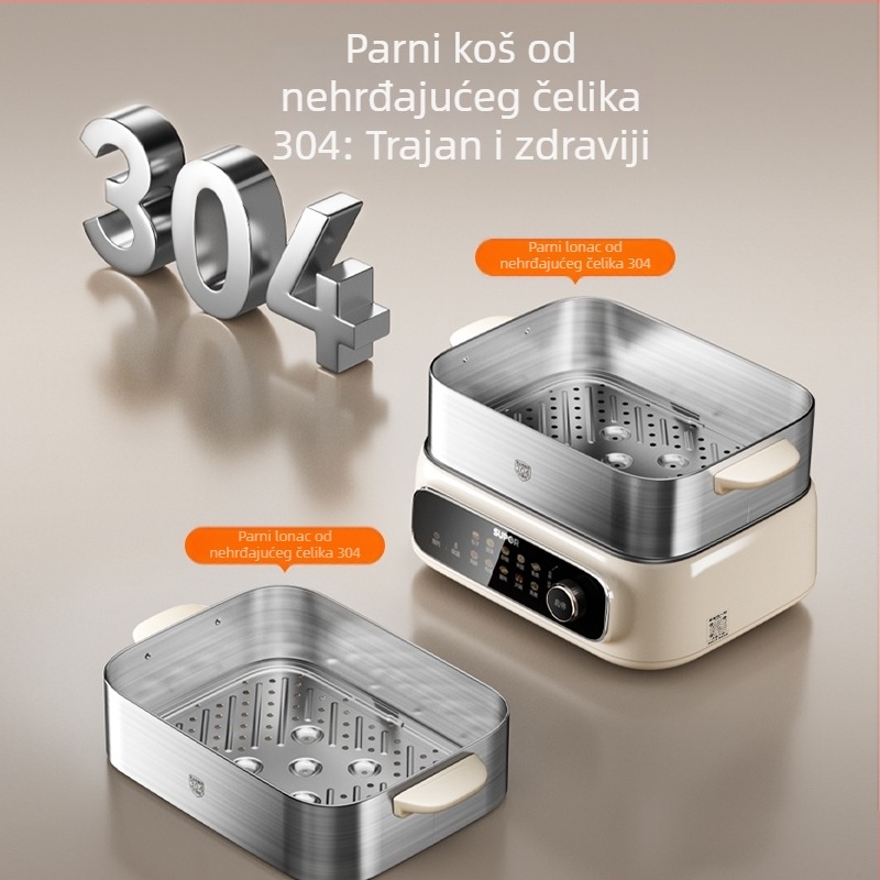 Supor električni pari kuhalo, tri sloja, nehrđajući čelik, kapacitet 10 L+, dodirno upravljanje