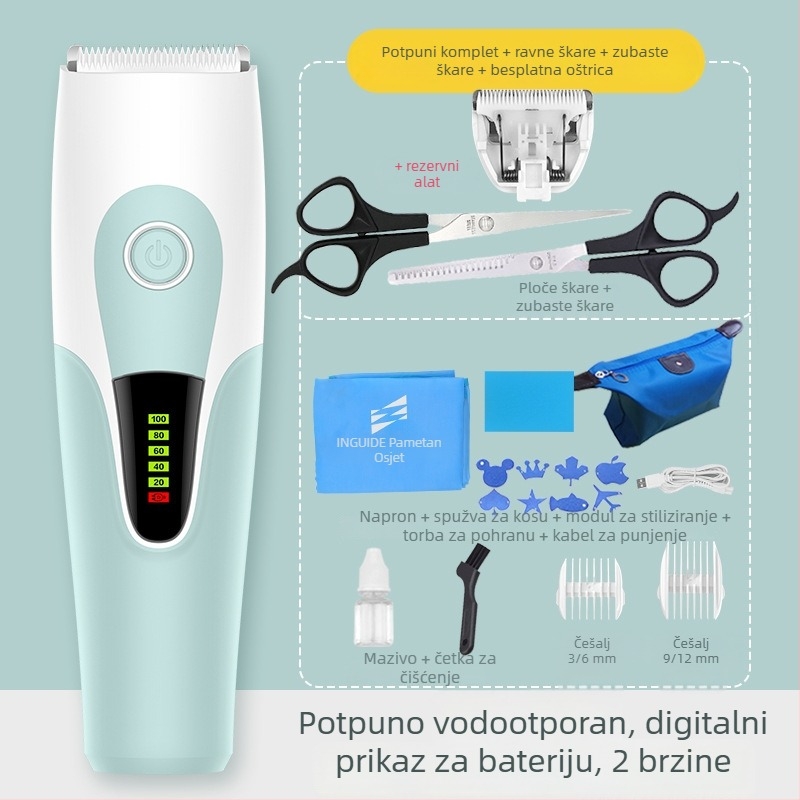 V21 Dječji električni uređaj za kosu – Punjiv, 6W, Vodootporan