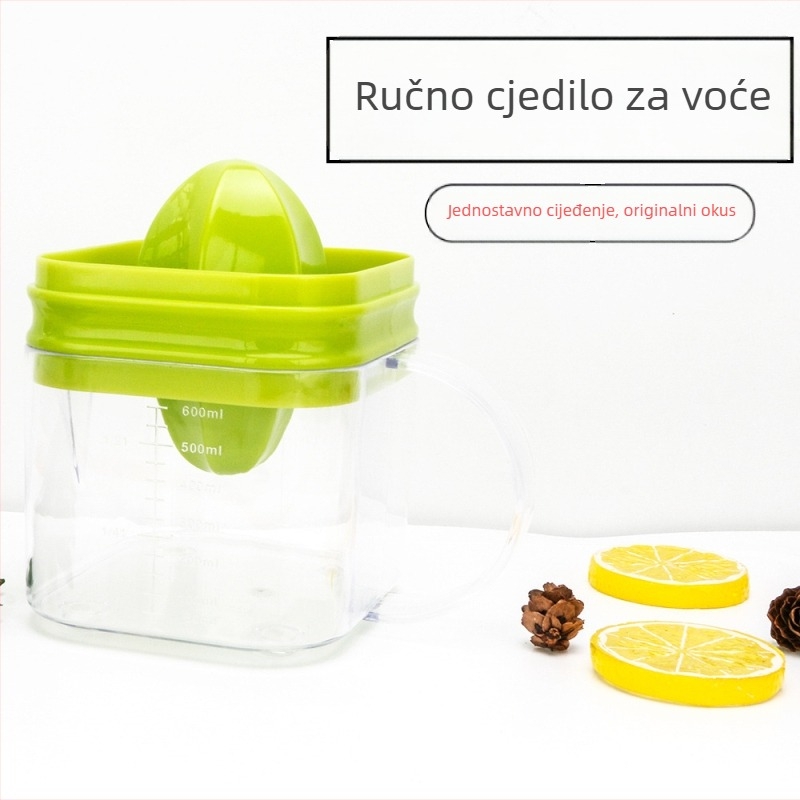 Ručni cijeđivač – dvostruka glava, prenosni citrusni cijeđivač, višefunkcionalan, mogućnost prilagodbe obrade, s otisnutim logom