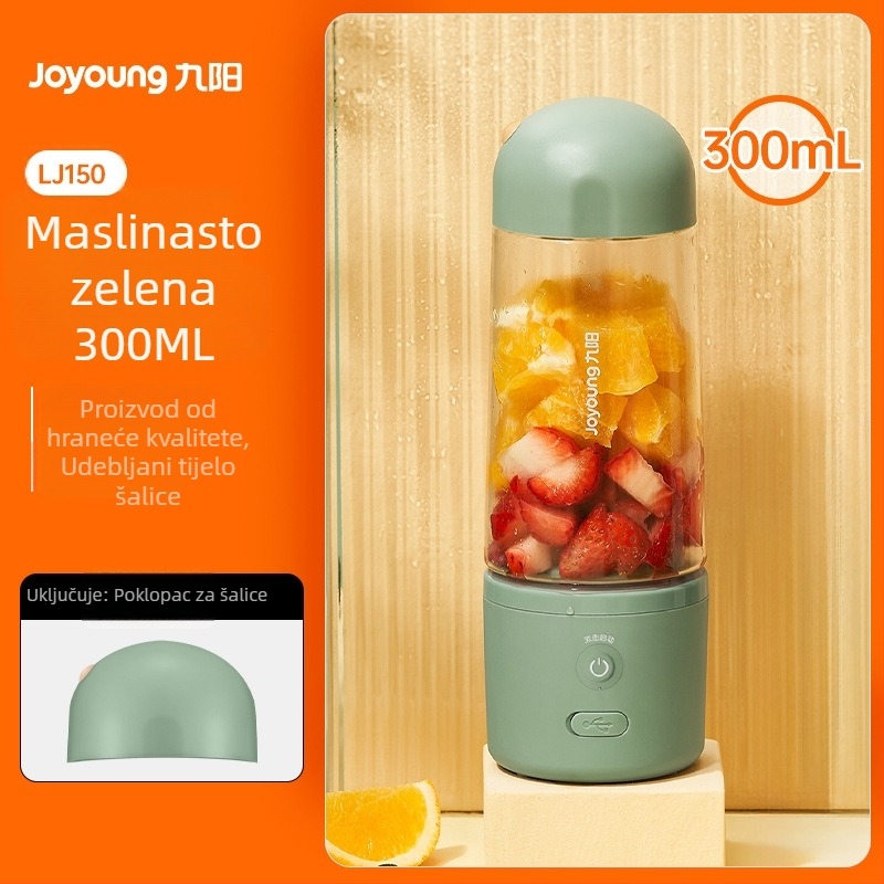Joyoung prijenosni bežični sokovnik s ugrađenom baterijom, 4 noža, kapacitet 400 ml, brzina 12 001–15 000 rpm, snaga do 200 W