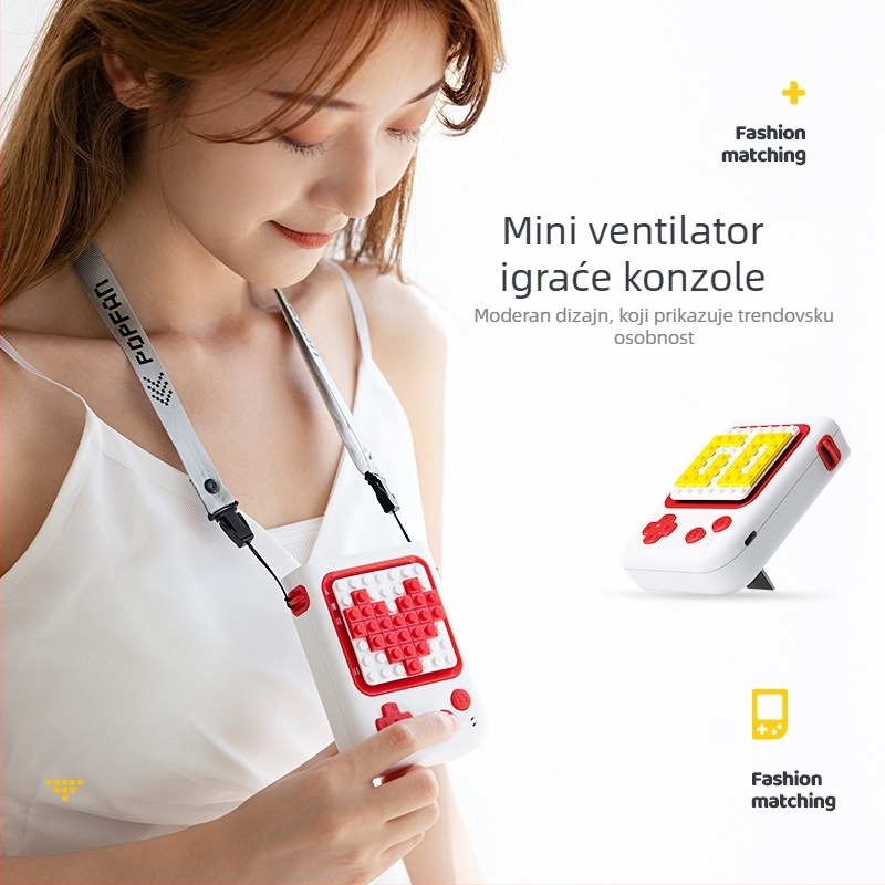 Ventilator za vrat bez lopatica, mini USB prijenosni ventilator, DIY dizajn od blokova