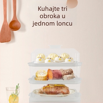 Električni parni lonac s tri ili više razina, kapacitet preko 10 L, dodirno upravljanje, snaga 800 W