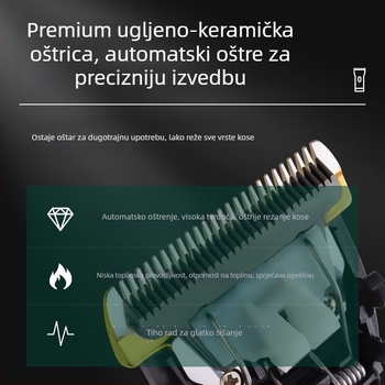 Powerful Factory električni podšišivač za kosu s bezčetk motorom, keramičke oštrice, dvostruko napajanje, nije vodootporan, bez ugrađene baterije