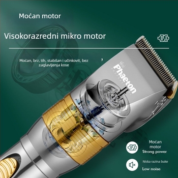 Powerful Factory električni podšišivač za kosu s bezčetk motorom, keramičke oštrice, dvostruko napajanje, nije vodootporan, bez ugrađene baterije