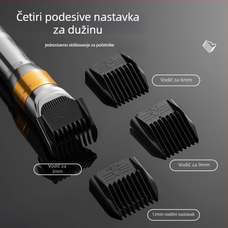 Powerful Factory električni podšišivač za kosu s bezčetk motorom, keramičke oštrice, dvostruko napajanje, nije vodootporan, bez ugrađene baterije